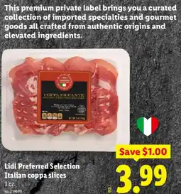 Lidl Lidl preferred selection italian coppa slices offer