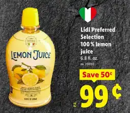 Lidl Lidl Preferred Selection 100% lemon offer
