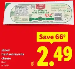 Lidl Sliced fresh mozzarella cheese offer