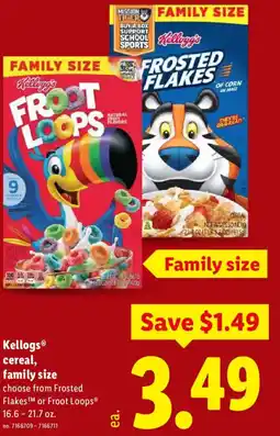Lidl Kellogs® cereal, family size offer