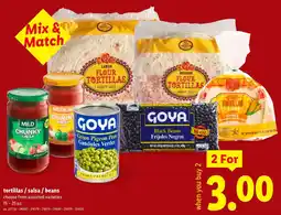 Lidl Tortillas / salsa / beans offer