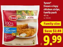 Lidl Tyson® frozen crispy chicken strips, family pack offer