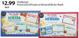 Aldi Pembrook Reward Certificates or Reward Sticker Book offer