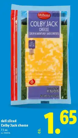Lidl Deli sliced colby jack cheese offer