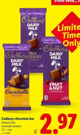 Lidl Cadbury chocolate bar offer