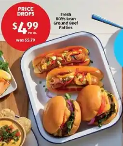 Aldi Fresh 80% Lean Ground Beef Patties offer