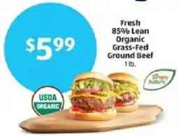 Aldi Fresh 85% Lean Organic Grass Fed Ground Beef offer