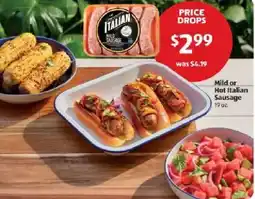 Aldi Mild or Hot Italian Sausage offer