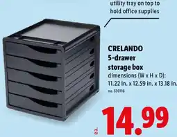 Lidl Crelando 5-drawer storage box offer