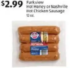 Aldi Parkview Hot Honey or Nashville Hot Chicken Sausage offer