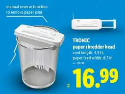 Lidl TRONIC paper shredder head offer