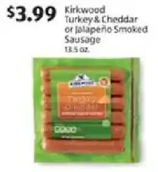 Aldi Kirkwood Turkey & Cheddar or Jalapeño Smoked Sausage offer