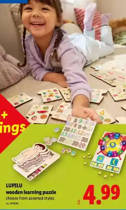 Lidl Lupilu wooden learning puzzle offer