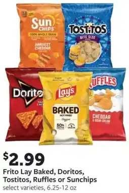 Fareway Frito lay baked, doritos, tostitos, ruffles or sunchips offer
