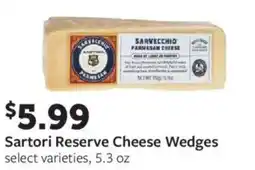 Fareway Sartori reserve cheese wedges offer
