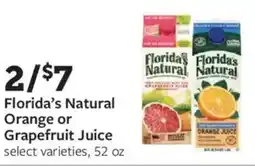 Fareway Florida's natural orange or grapefruit juice offer