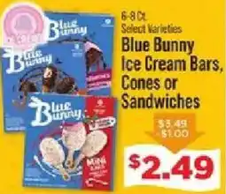 IGA Blue Bunny Ice Cream Bars Cones or Sandwiches offer