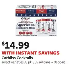 Fareway Carbliss cocktails offer