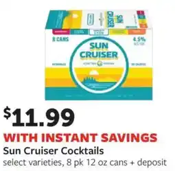 Fareway Sun cruiser cocktails offer