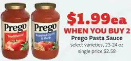 Fareway Prego pasta sauce offer