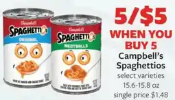 Fareway Campbell's Spaghettios offer