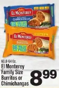 IGA El Monterey Family Size Burritos or Chimichangas offer