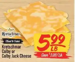 IGA Kretschmar Sliced to Order Kretschmar Colby or Colby Jack Cheese offer