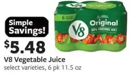 Fareway V8 vegetable juice offer
