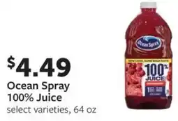 Fareway Ocean spray 100% juice offer