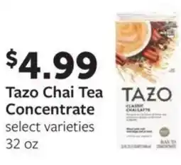 Fareway Tazo chai tea concentrate offer