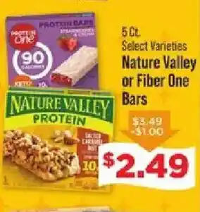 IGA Nature Valley or Fiber One Bars offer
