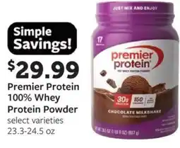 Fareway Premier protein 100% whey protein powder offer