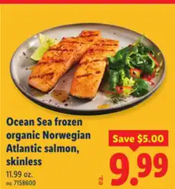 Lidl Ocean Sea frozen organic Norwegian Atlantic salmon, skinless offer