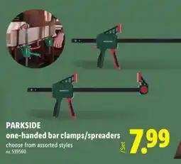Lidl PARKSIDE one-handed bar clamps/spreaders offer