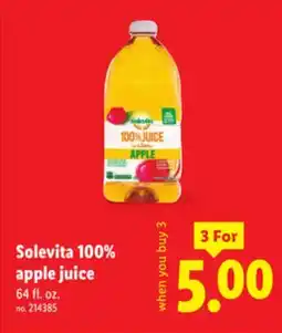 Lidl Solevita 100% apple juice offer