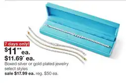 JC Penney Boxed silver or gold plated jewelry offer