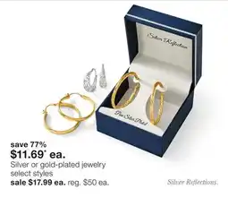 JC Penney Silver or gold-plated jewelry offer