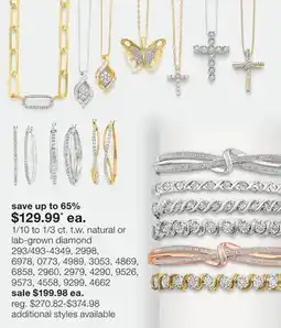 JC Penney 1/10 to 1/3 ct. t.w. natural or O lab-grown diamond offer