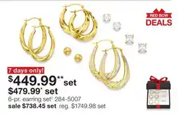 JC Penney 6-pr. earring set offer