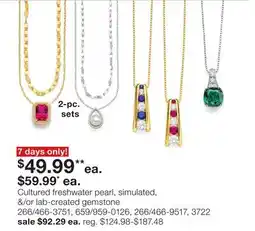 JC Penney Cultured freshwater pearl, simulated, &/or lab-created gemstone offer