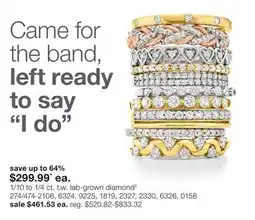 JC Penney 1/10 to 1/4 ct. t.w. lab-grown diamond‡ offer