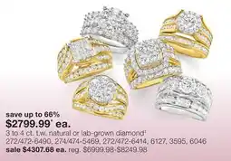 JC Penney 3 to 4 ct. t.w. natural or lab-grown diamond‡ offer