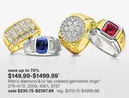 JC Penney Men's diamond && lab-created gemstone ringsפ offer