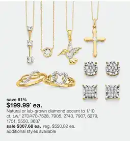 JC Penney Natural or lab-grown diamond accent to 1/10 ct. t.w.‡ offer
