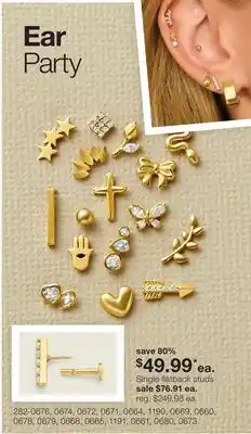 JC Penney Single flatback studs offer
