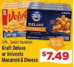 IGA Kraft Deluxe or Velveeta Macaroni & Cheese offer