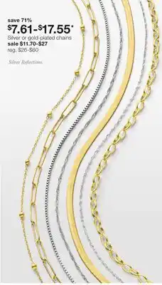 JC Penney Silver or gold-plated chains offer
