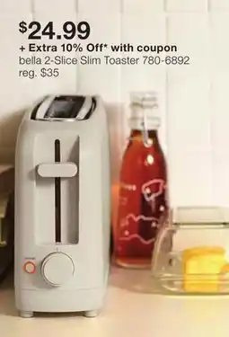 JC Penney bella 2-Slice Slim Toaster offer