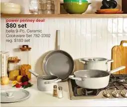 JC Penney bella 9-Pc. Ceramic Cookware Set offer