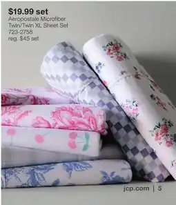 JC Penney Aeropostale Microfiber Twin/Twin XL Sheet Set offer